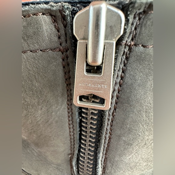 AllSaints Dark Grey Classic Biker Boot - Picture 4 of 8